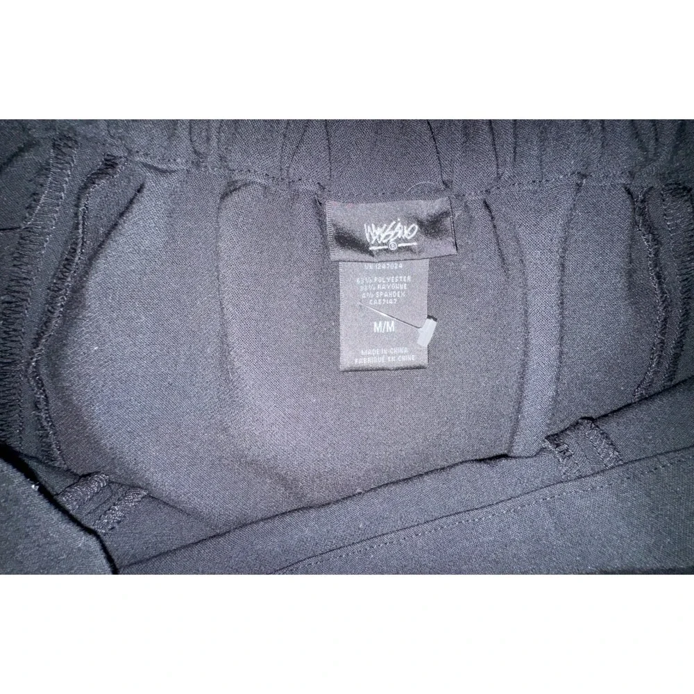 Mossimo Black A-Line Mini Skirt Women Medium Y2K Workwear Pleated Hip Detail